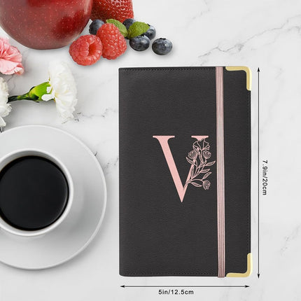 YeeCASE Waiter's Book, Alphabet Waitress, Waitress Book Leather with Zip Pocket, Server Manual for Server Apron (V)
