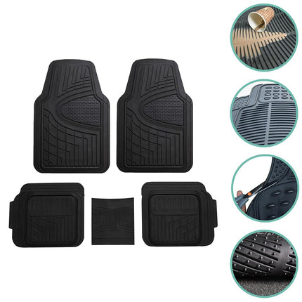 FH GROUP Car Floor Mats - Heavy-Duty Rubber, Universal Fit, Trimmable, Climaproof, Purple