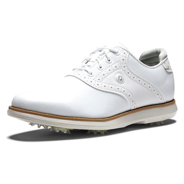 FootJoy Women's Traditions Golf Shoe, White/White,