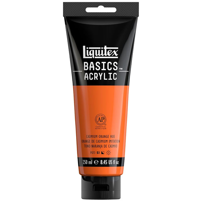 Reeves 4385720 Liquitex Basics Acrylic Paint 8.5-Ounce Tube, Cadmium Orange Hue
