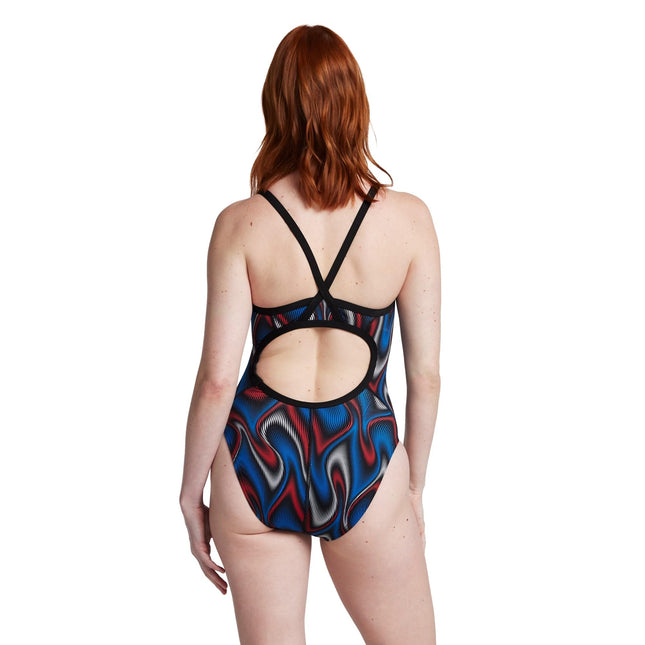 Speedo Women's Modern Purpose Flyback, Team Royal Blue/Red/White, 6/32