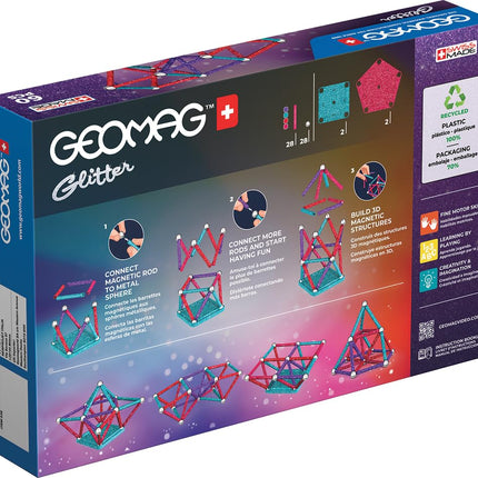 Geomag Glitter Panels Recycled, 536, White