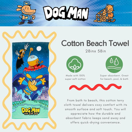 Franco Supa Cop & Petey Book Kids Super Soft Cotton Bath Towel, Pool/Beach Towel, 58" x 28" Officially Licensed Product