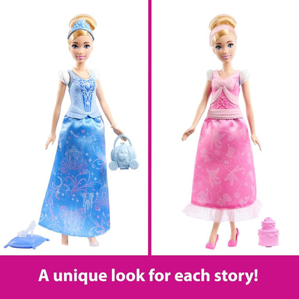 Mattel Disney Princess Cinderella Fashion Doll with 2 Storytelling Looks