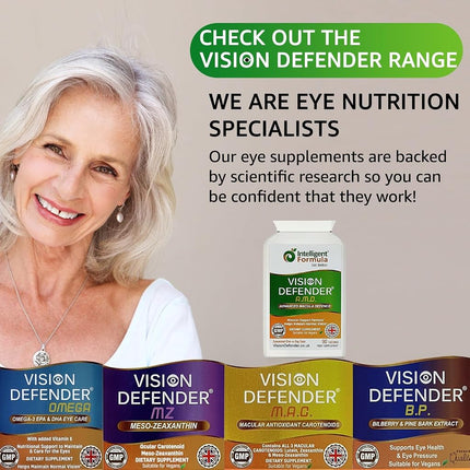 Vision Defender AREDS2 Eye Vitamins, Lutein Zinc Copper, Vegan, 90 Tablets