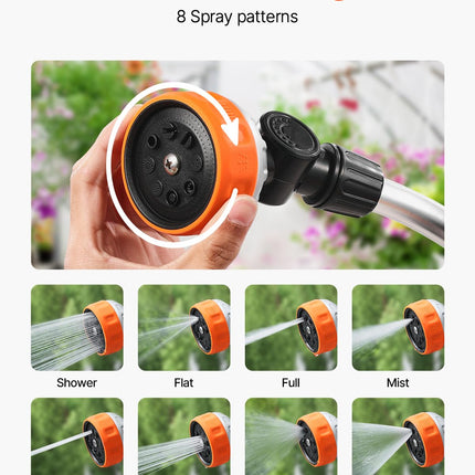 VEVOR Watering Wand, 36-Inch Extra Long Heavy Duty Garden Hose Wand with 8 Spray Patterns & 180° Swivel Head, Long Hose Nozzle Sprayer with on/off Thumb Control, Ideal for Hanging Baskets