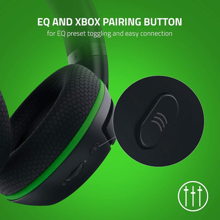 Casque de jeu sans fil Razer Kaira pour Xbox Series X|S, Xbox One : Haut-parleurs Triforce Titanium 50mm - Micro cardioïde - Coussinets d'oreille en mousse à mémoire de forme respirants - Bouton d'appairage EQ - Windows Sonic - Noir