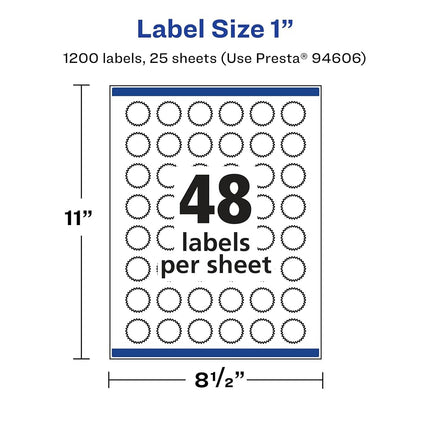 Avery Glossy Clear Starburst Labels with Sure Feed, 1", 1,200 Glossy Clear Labels, Print-to-The-Edge, Laser/Inkjet Printable Labels