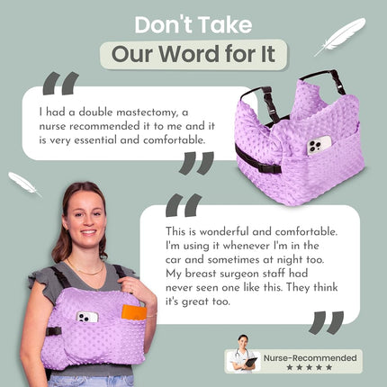 MOYOAMA Post Mastectomy Pillow - Post Surgery Pillow for Car, Breast Reduction & Augmentation Patients, Breast Pillow After Heart Surgery Pillow, Mastectomy Recovery Must Haves, Post Surgery Gift