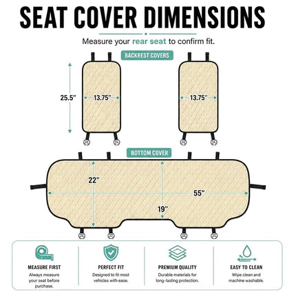 FH Group Universal Neosupreme Seat Protectors - Rear Set for Most Cars, Trucks, SUVs or Vans
