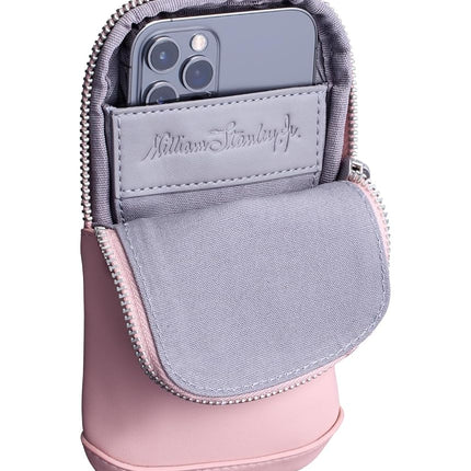 STANLEY Cross Bottle Essentials Case Midi | Phone, Wallet, Keys Holder for Water Bottle | Faux Leather Accessory Pouch for Carry All Strap | Tumbler Cup Accessories | BPA-Free | Rose Quartz
