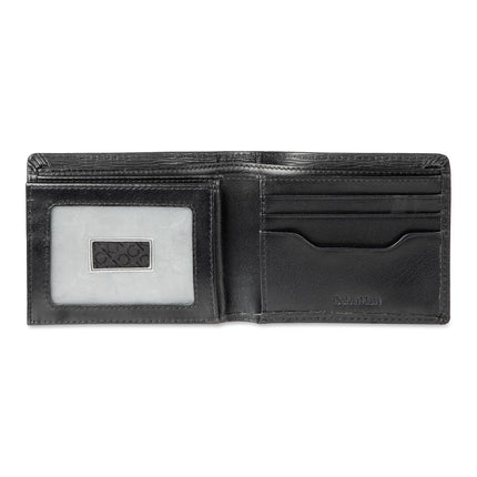 Calvin Klein Men's RFID Blocking Leather Bifold Wallet, Black Slimfold, One Size