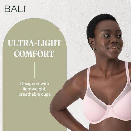 Bali Women's One Smooth U Full Coverage Bra, Hush Pink, 42B