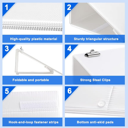 Nuanchu Folding Slant Board for Writing 14 x 12 Inch Large Slanted Clipboard Adjustable Tilted Writing Board Sloped Surface to Improve Handwriting Legibility Endurance for Office Reading(4 Pcs)