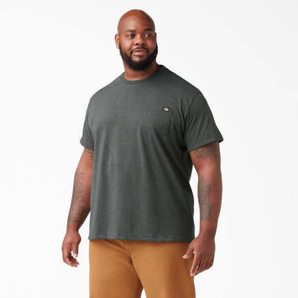 Dickies Men's Heavyweight Crew Neck Short Sleeve Tee T-Shirt, Hunter Green Heather, XXL