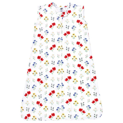 Hudson Baby Unisex Baby Cotton Sleeveless Wearable Sleeping Bag, Sack, Blanket, Wildflower, 12-18 Months