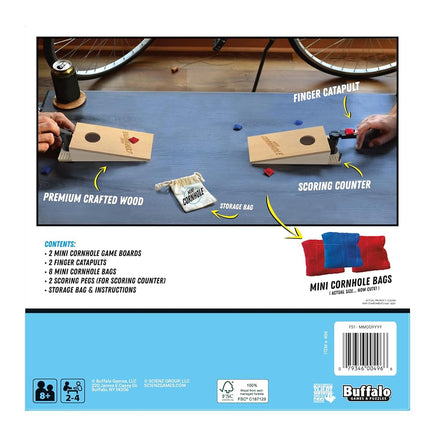 Buffalo Games - Tabletop Mini Cornhole - Dexterity Skill Game - Toss Across - Competative Two Player - On The Go Game - Ages 8 and Up