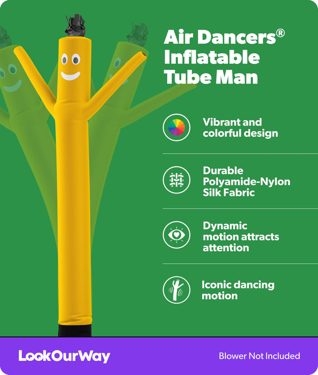 LookOurWay Air Dancers Inflatable Tube Man Attachment, 10-Feet, Yellow (No Blower)