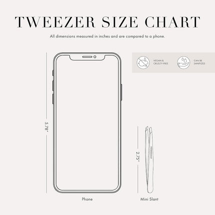 TWEEZERMAN Mini Tweezers with Leather Case (Slanted Tip for Eyebrow Plucking, Travel Size) Rose Gold