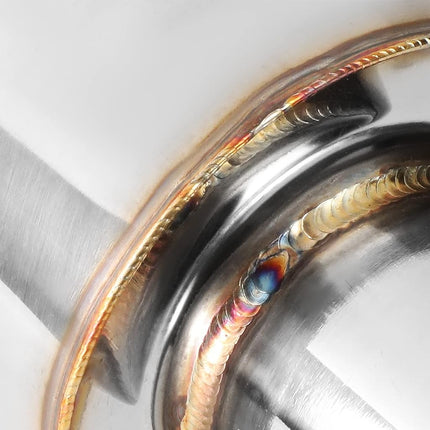 DNA MOTORING EXA-MF-002-T1 4" OD Stainless Steel Straight Through Exhaust Muffler Universal, 3" Outlet, 2.25" Inlet