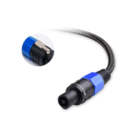 Cable Matters 2-Pack, Premium Braided 12AWG Speaker Cable 6 ft Compatible with Speakon NL4FC Port