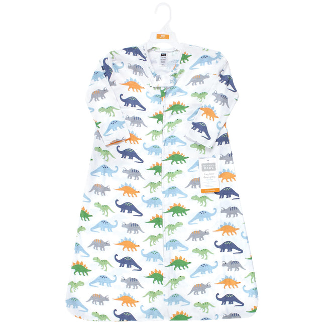 Hudson Baby Saco de Dormir, Manta, Saco de Algodón de Manga Larga Unisex para Bebé, Dinosaurios, 0-6 Meses