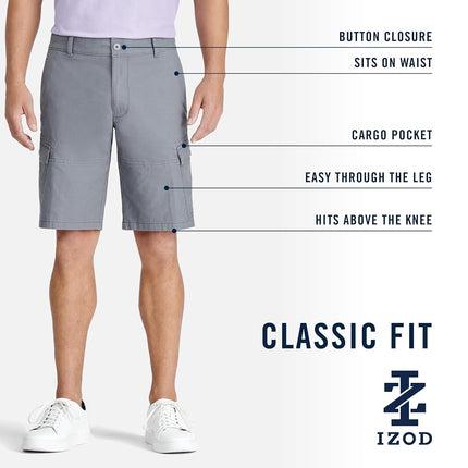Izod Men's Golf Swing Flex Stretch Cargo Short, Peacoat Blue, 32