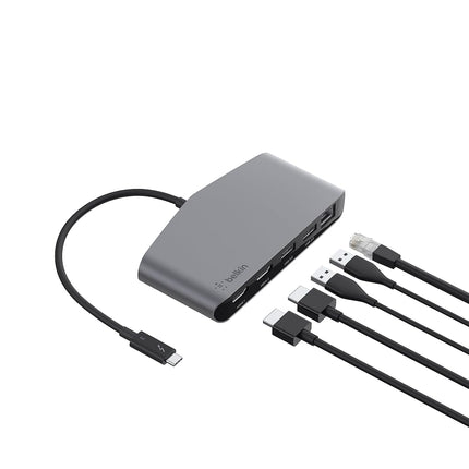 Belkin Thunderbolt 3 Dock Mini with Tethered Thunderbolt 3 Cable - Compatible with Mac OS and Windows USB-C Devices, Black