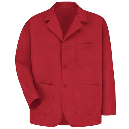 Red Kap Bata de mostrador con solapa para hombre, Rojo, XXXL