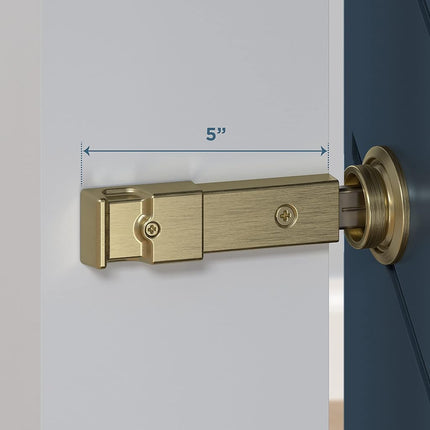 National Hardware N700-152 Barn Door Lock, 5" x 1-1/4" x 3/4", Brushed Gold