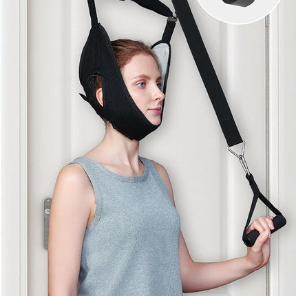 Cervical Neck Traction Device Over the Door - Hanging Neck Stretcher for Cervical Spine Decompression and Pain Relief - Home Use Neck Sling to Relieve Tension & Stiffness
