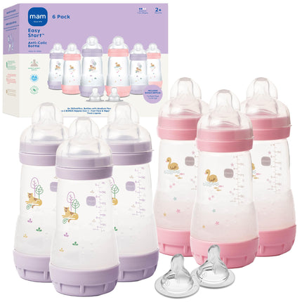 MAM 9oz Easy Start Anti-Colic Baby Bottles, Medium