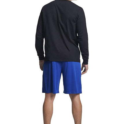 Russell Athletic Men's Dri-Power Long Sleeve Tees, Moisture Wicking, Odor Protection, UPF 30+, Black, XL