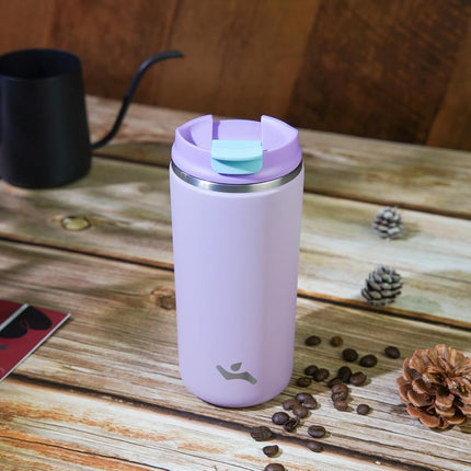 Konokyo Tumbler with Lid, 12 oz Travel Coffee Mug Double Wall Vacuum Stainless Steel Thermal Metal Cup Insulated Water Bottle,Lavender