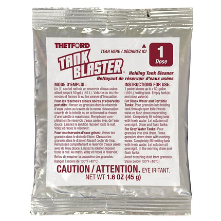Thetford Tank Blaster - Level Sensor Cleaner - Black & Grey Waste Water Holding Tanks & Portable Tanks Cleaner - 4 x 1.6 oz Packets Thetford - 96527,White