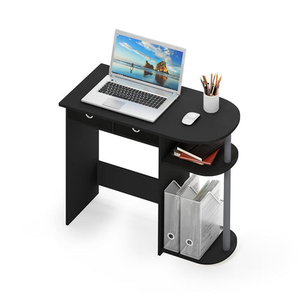 Furinno Go Green Home Laptop Notebook Computer Desk, Study Desk, Writing Desk, Black/Grey/Black, 80 (W) x 72.4 (H) x 39.6 (D) cm