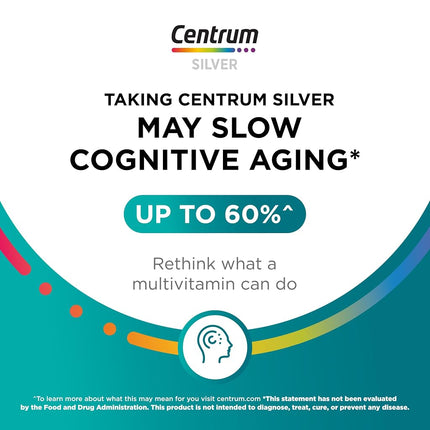 Centrum Silver Women's Multivitamin for Women 50 Plus, Multivitamin/Multimineral Supplement with Vitamin D3, B Vitamins, Non-GMO Ingredients, Supports Memory and Cognition in Older Adults - 200 Ct