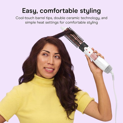 Conair 2-in-1 Double Ceramic Lightweight Hot Air Brush, Smooth Results for All Hair Types, More Shine and Less Frizz, Hair Styler