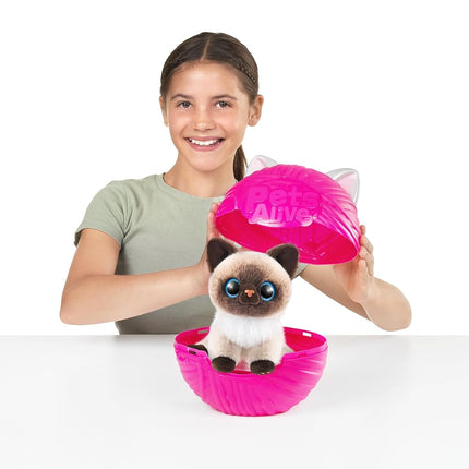 Pets Alive Smitten Kittens Mooloo, Surprise Kitten Plush, Ultra Soft Plushies, Interactive Toy Pets, Electronic Pet Kitten, Ages 3+ (Mooloo)