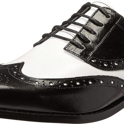 Stacy Adams Men's Tinsley Wingtip Oxford, Black/White, 12