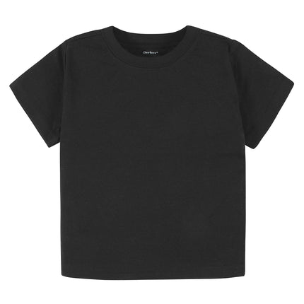 Gerber Baby Toddler Paquete de 5 camisetas de manga corta lisas de jersey de 160 g/m², negras, 4T