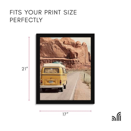 Americanflat 17x21 Picture Frame with Polished Plexiglass - Epic Collection - Gallery Wall Frames with Engineered Wood - Wide Photo Frame for Wall Display - Black