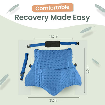 MOYOAMA Hysterectomy Pillow Post Surgery – Form-Fit Support Shield with Secure Straps, 2 Pockets, & Cozy Muff – After Hysterectomy Recovery Must-Haves, Post-Op C-Section Pillow Post Surgery Gifts
