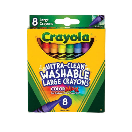 CRAYOLA Ultra Clean Large Washable Crayons, School Supplies, 8 Count
