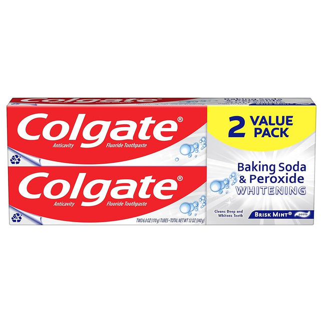 Colgate Baking Soda and Peroxide Whitening Toothpaste - 6 ounce (2 Count)