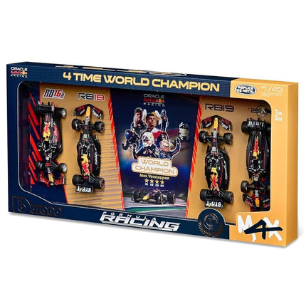 Bburago Formula 1 F1 Red Bull Racing 4-Pack Set - Verstappen - 1:43 Scale - Incredibly Detaield Die-Cast Collectible Replica Race Car Model