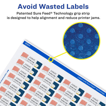 Avery Glossy Clear Rectangle Labels with Sure Feed, 5" x 1.75", 8,000 Glossy Clear Labels, Laser/Inkjet Printable Labels