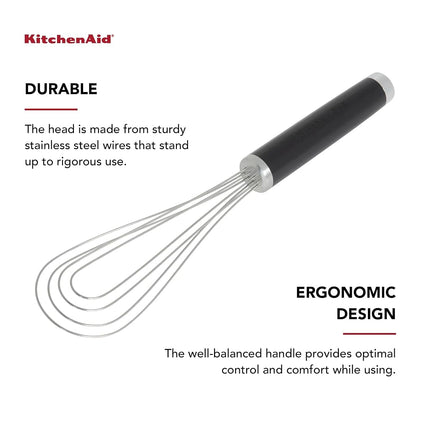 KitchenAid Flat Whisk, Black, 11.5-Inch