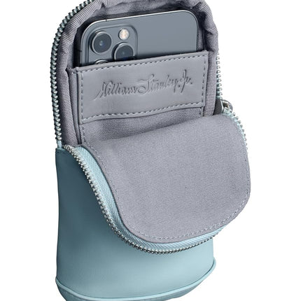 STANLEY Cross Bottle Essentials Case Midi | Phone, Wallet, Keys Holder for Water Bottle | Faux Leather Accessory Pouch for Carry All Strap | Tumbler Cup Accessories | BPA-Free | Seafoam