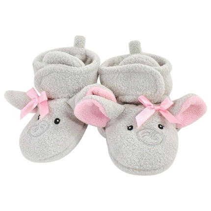 Hudson Baby Unisexo Bebé, Elefante Cebra, Patucos de Forro Polar Acogedores, 0-6 Meses